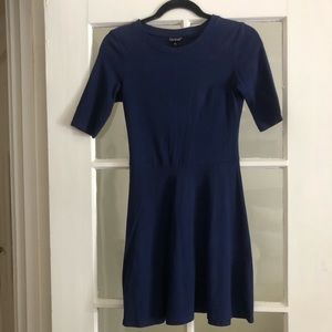 TOPSHOP NAVY BLUE DRESS 3/4 SLEEVES